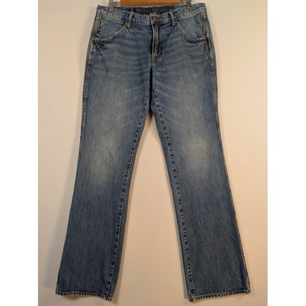 Martin + Osa Bootcut Jeans Mens 34x34 Blue 100% Cotton Denim 2009 Hong Kong